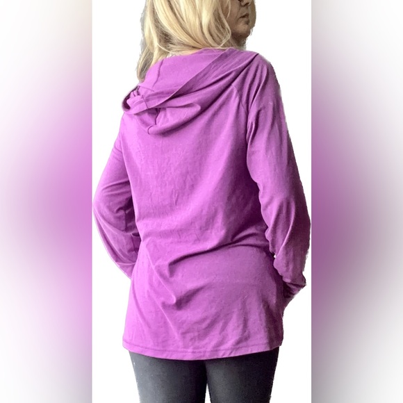 Puma, Large, Cotton blend, hooded kangaroo purple shirt - Picture 2 of 10